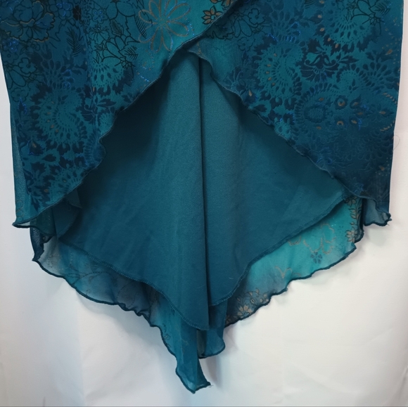 City Triangles Y2K Fairy Dress Juniors Large Asymmetric Blue Floral Whimsigoth - Picture 6 of 15